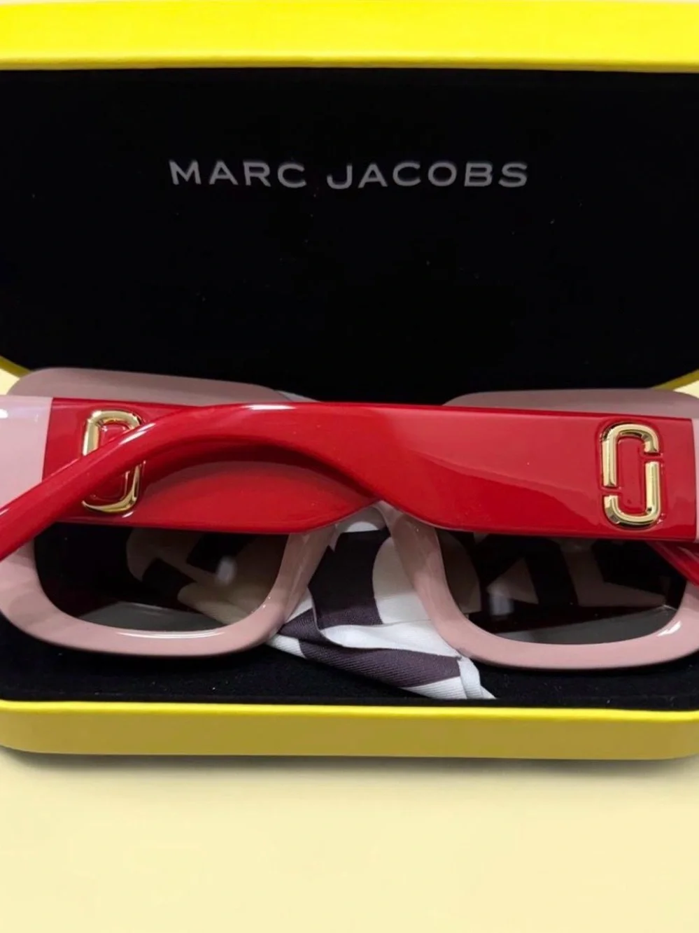 Marc Jacobs Red Temples with Pink Frames Sunglasses